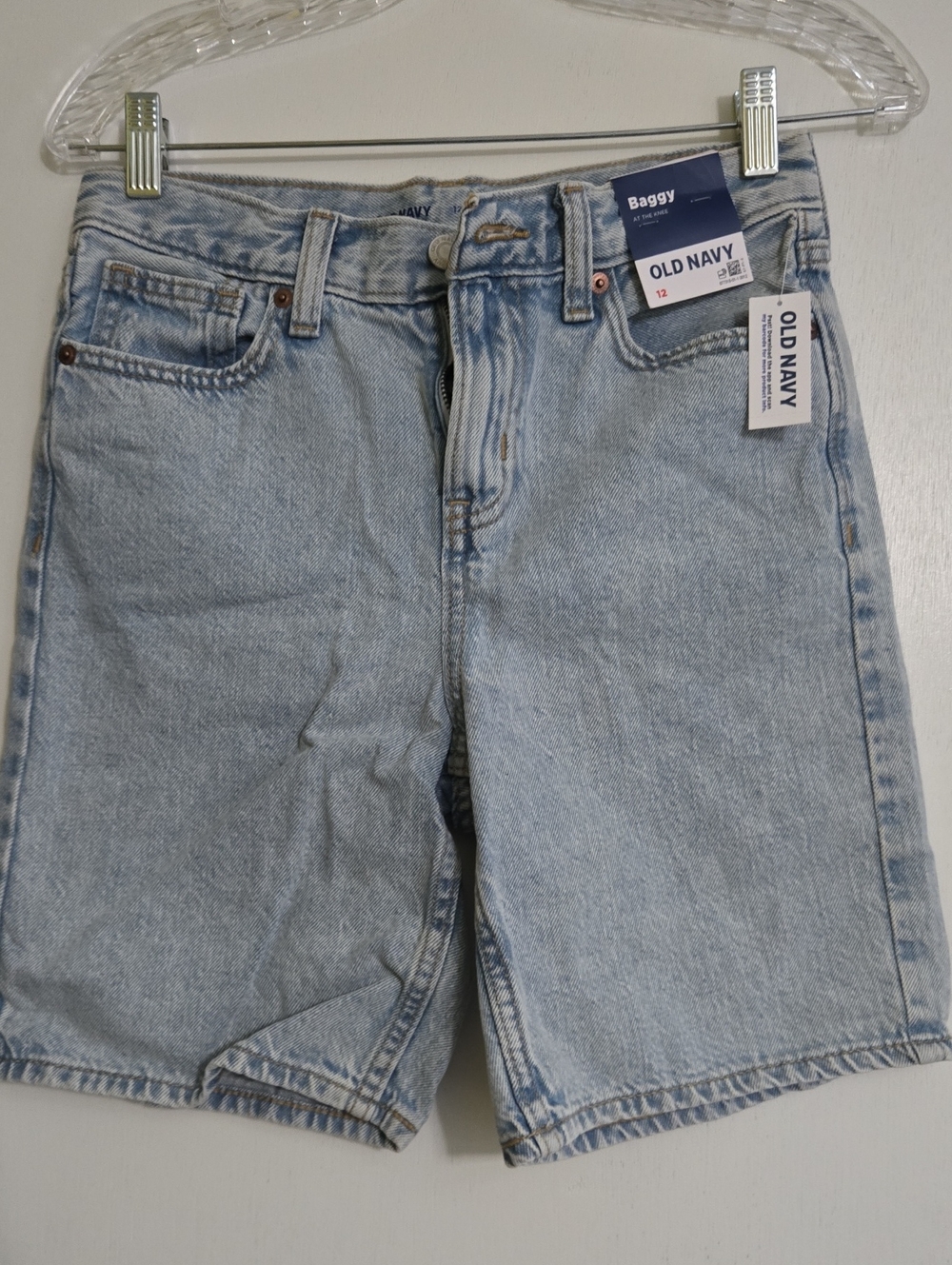 Boys Old Navy Light Wash Baggy Denim Shorts - Adjustable Waist